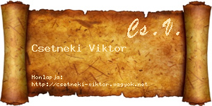 Csetneki Viktor névjegykártya